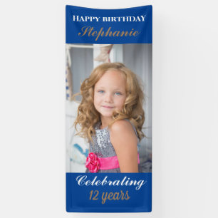 Cute Kids Personalized Happy Birthday Party Banner