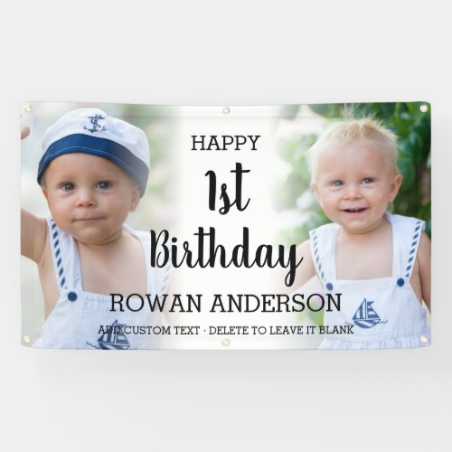 Cute Kids Photo Collage Any Age Birthday Party Banner