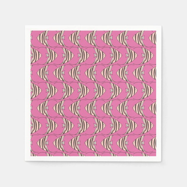Cute kids pink fish pattern napkins (Front)
