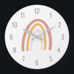 Cute Kids Pink Pastel Rainbow Wall Clock<br><div class="desc">We are always adding new designs daily!</div>