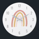 Cute Kids Pink Pastel Rainbow Wall Clock<br><div class="desc">We are always adding new designs daily!</div>