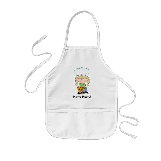 Cute Kids Pizza Party Chef Kids' Apron (Front)