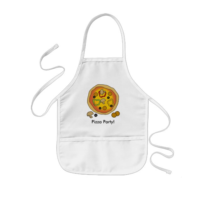 Cute Kids Pizza Party Chef Kids' Apron (Front)
