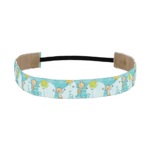 Cute kids playing on the beach pattern athletic headband