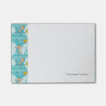 Cute kids playing on the beach pattern post-it notes