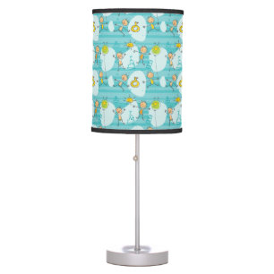 Cute kids playing on the beach pattern table lamp