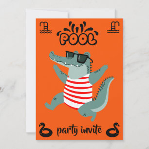 Cute Kids Pool Birthday Party invite