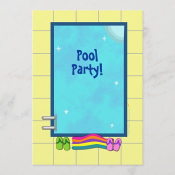 Cute Kids Pool Party Invitations Template by alinaspencil at Zazzle