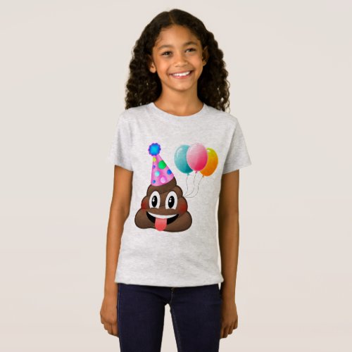 Cute Kids Poop Emoji Birthday T_Shirt