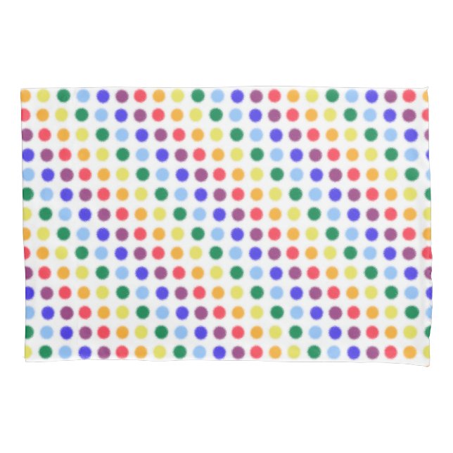 Cute Kids Rainbow Polka Dots Pattern Pillow Case (Front)