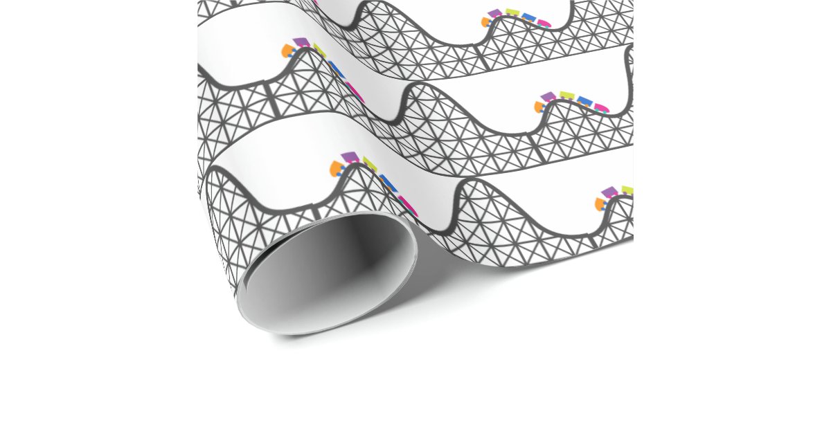 Cute kids roller coaster pattern party wrap wrapping paper | Zazzle.com