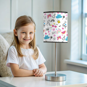 Cute Kids Room Girly Colorful Whimsical Rainbow Table Lamp