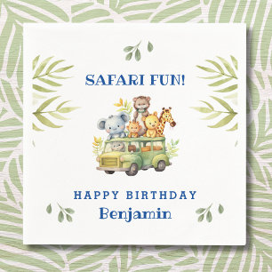 Cute Kids Safari Animal Jungle Birthday Napkins