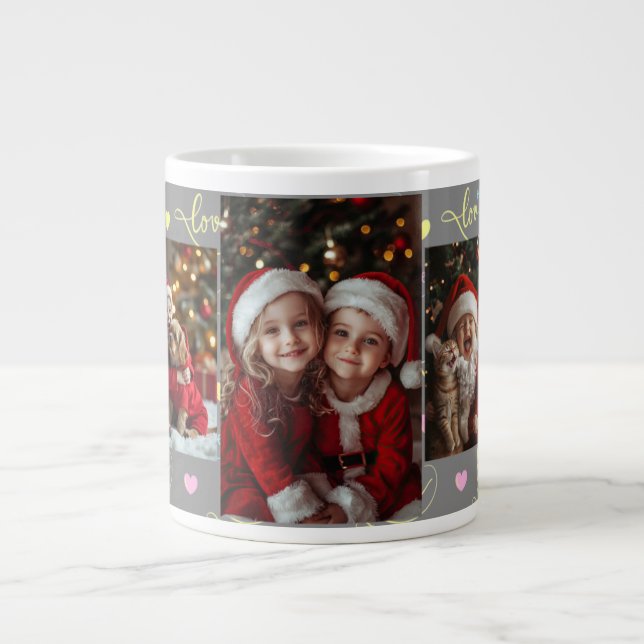 Cute Kids Santa Photo Collage Mug (Front)