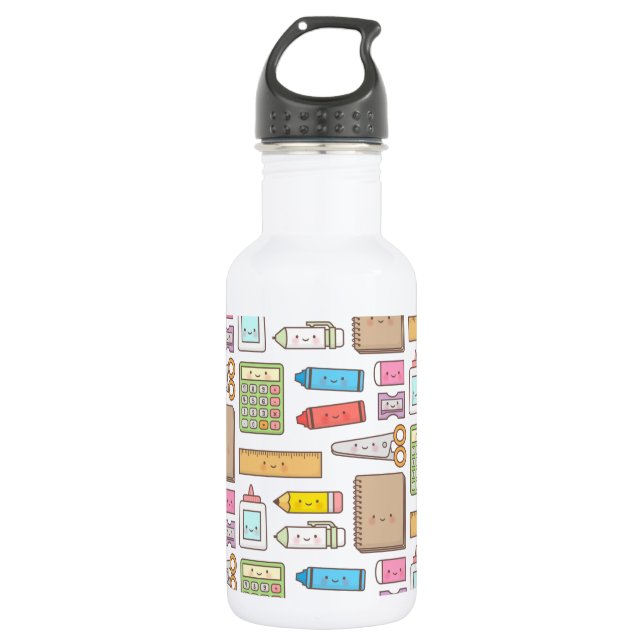 Cute Kids School Supplies Stainless Steel Water Bottle (Front)