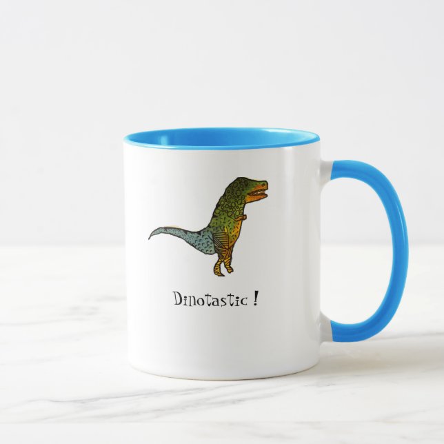 Cute kids T-Rex  dinotastic dinosaur art Mug (Right)