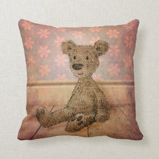 Cute Kid's Teddy Bear Throw Pillow