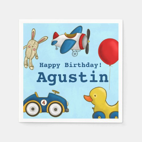 Cute Kids Toys Happy Birthday Paper Napkin