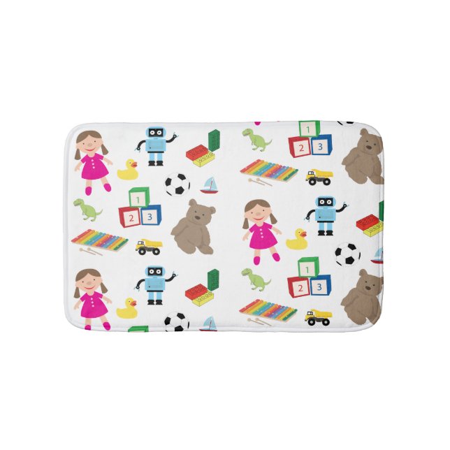Cute Kids Toys Pattern Bath Mat (Front)