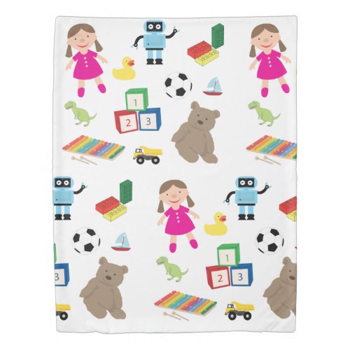 Cute Kids Toys Pattern Duvet Cover