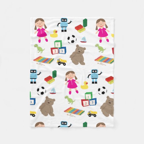 Cute Kids Toys Pattern Fleece Blanket