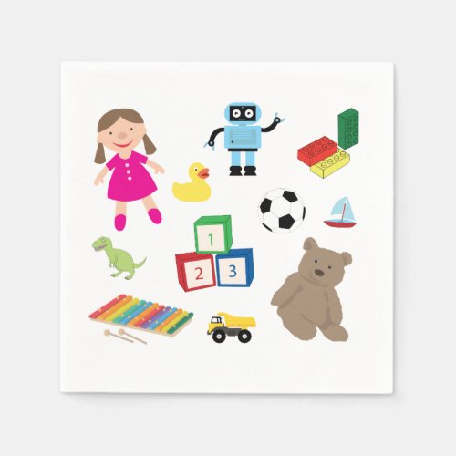 Cute Kids Toys Pattern Napkins