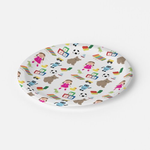 Cute Kids Toys Pattern Paper Plates