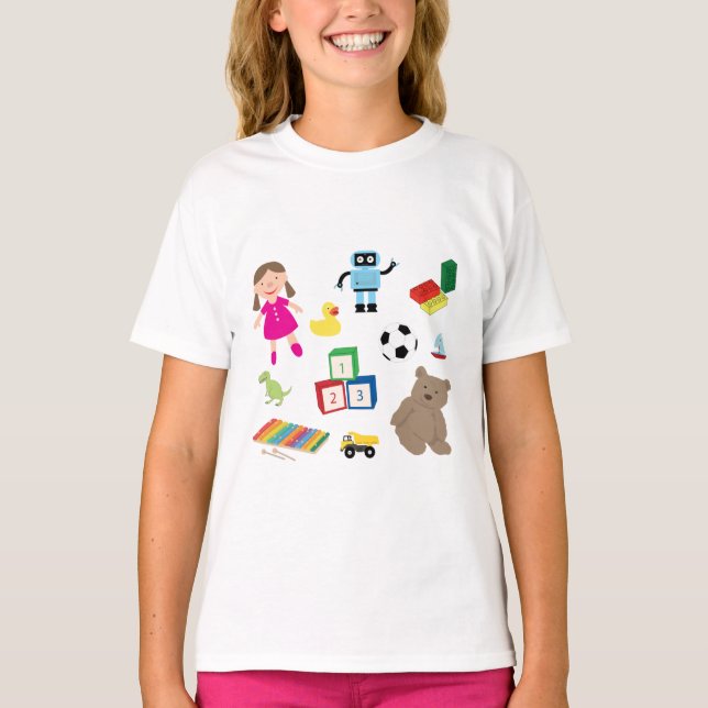 Cute Kids Toys Pattern T-Shirt (Front)