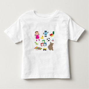 Cute Kids Toys Pattern Toddler T-shirt
