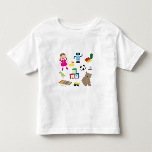 Cute Kids Toys Pattern Toddler T_shirt