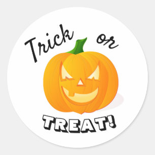 Cute Kids Trick or Treat Pumpkin Classic Round Sticker