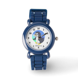 cute kids unisex penguin lovers add name watch