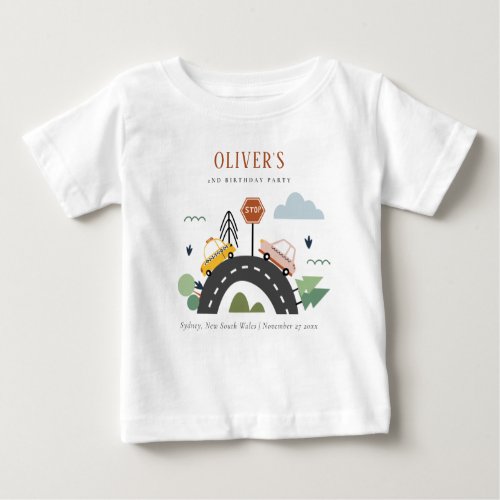 Cute Kids Urban Vehicle Cars Road Any Age Birthday Baby T_Shirt