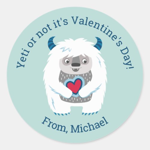 Cute Kids Valentine Classic Round Sticker