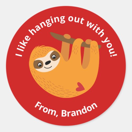 Cute Kids Valentine Classic Round Sticker