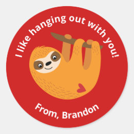 Cute Kids Valentine Classic Round Sticker