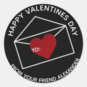 Cute Kids Valentine Favor Bag  Sticker
