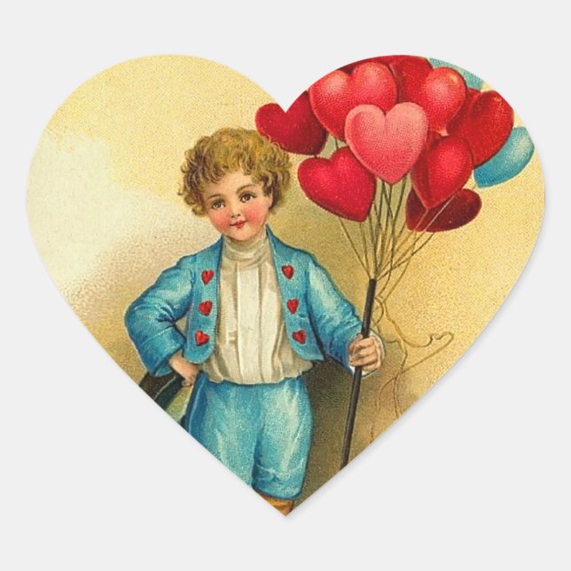 Cute Kids Valentine Heart Stickers (Front)