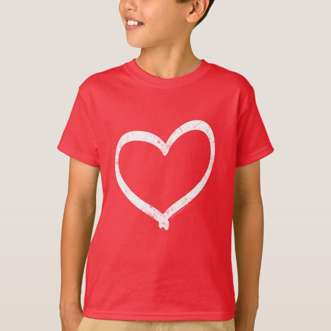 Cute Kids Valentine's Day Heart T-Shirt (Front)