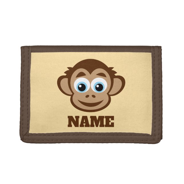 Cute kid's wallet with blue eyed monkey cartoon (Front)