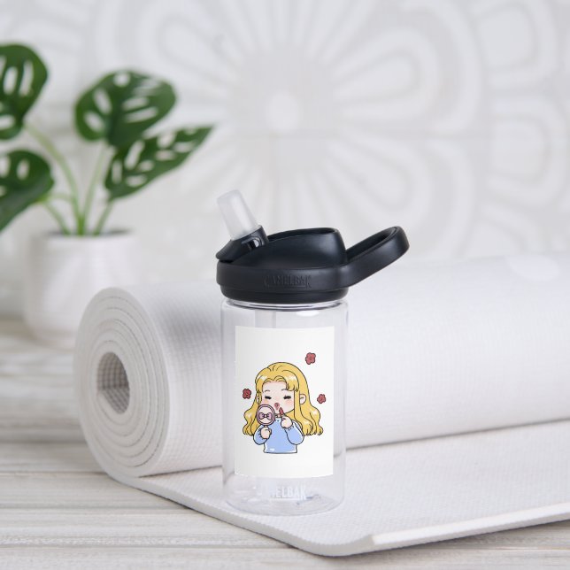 Cute Kids Water Bottle – Jelly Theme | Cartoon Fun (Yoga (Rotated))