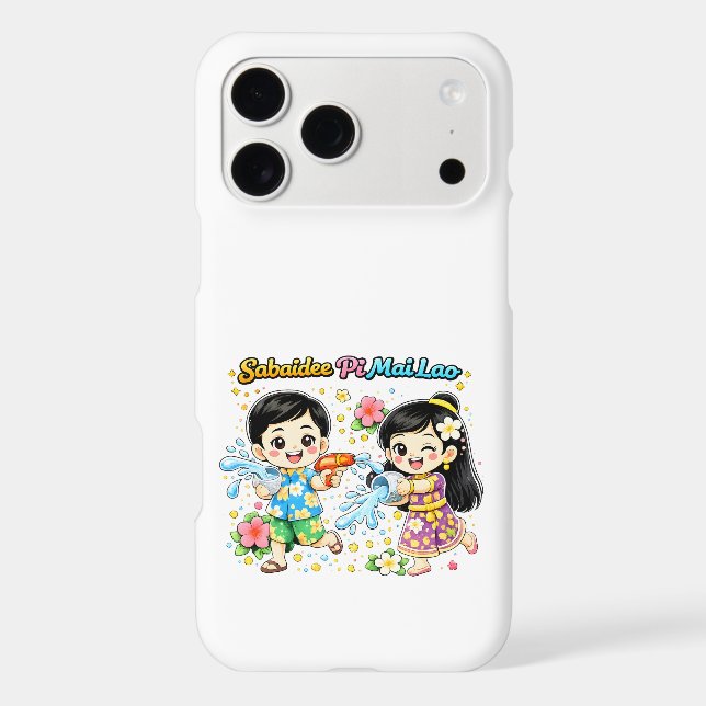 Cute Kids Water Fight iPhone Case (Back)