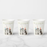 Cute Kids Watercolor Pawty Dog Birthday Party Paper Cups<br><div class="desc">For any further customisation or any other matching items,  please feel free to contact me at yellowfebstudio@gmail.com</div>