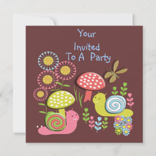 Cute Kid's Whimsical Nature Scene Party Invites
