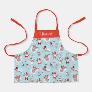 Cute Kids Winter North Pole Christmas Apron