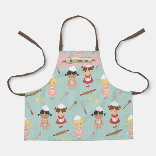 Cute Kids with Rolling Pins Baking  Apron