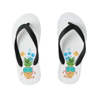 Cute Kids's Pineapple Flip Flops, Kid's Sandals