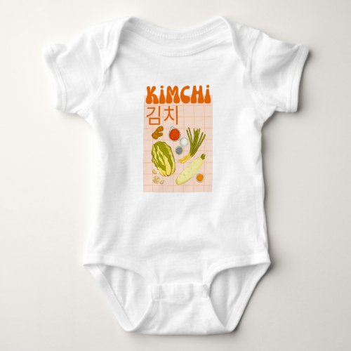 cute kimchi  baby bodysuit
