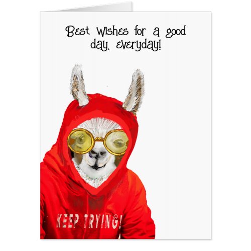 Cute Kind Fun Mama Llama Keep Trying Card