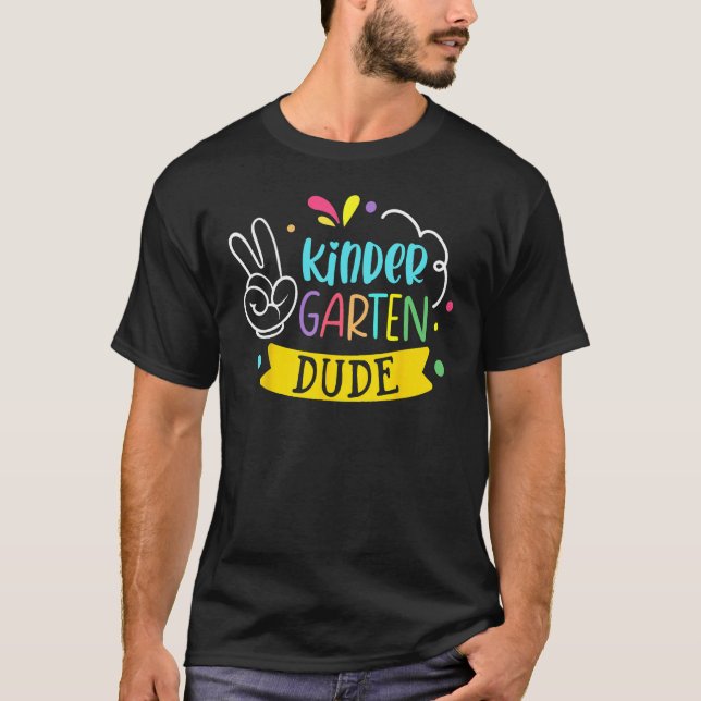 Cute Kindergarten Dude Boys Kids Happy Back To Sch T-Shirt (Front)